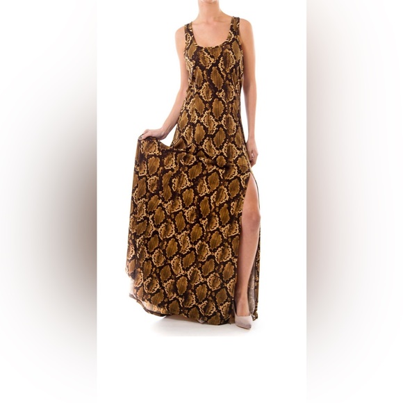 Michael Kors snake print maxi dress W/ one sided slit up leg size M - Picture 6 of 13